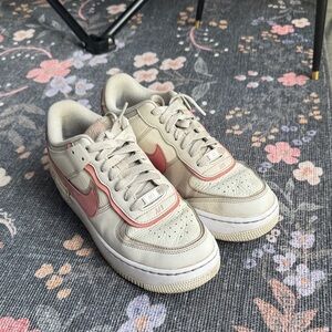 Nike Air Force 1 White/cream and pink Sneakers